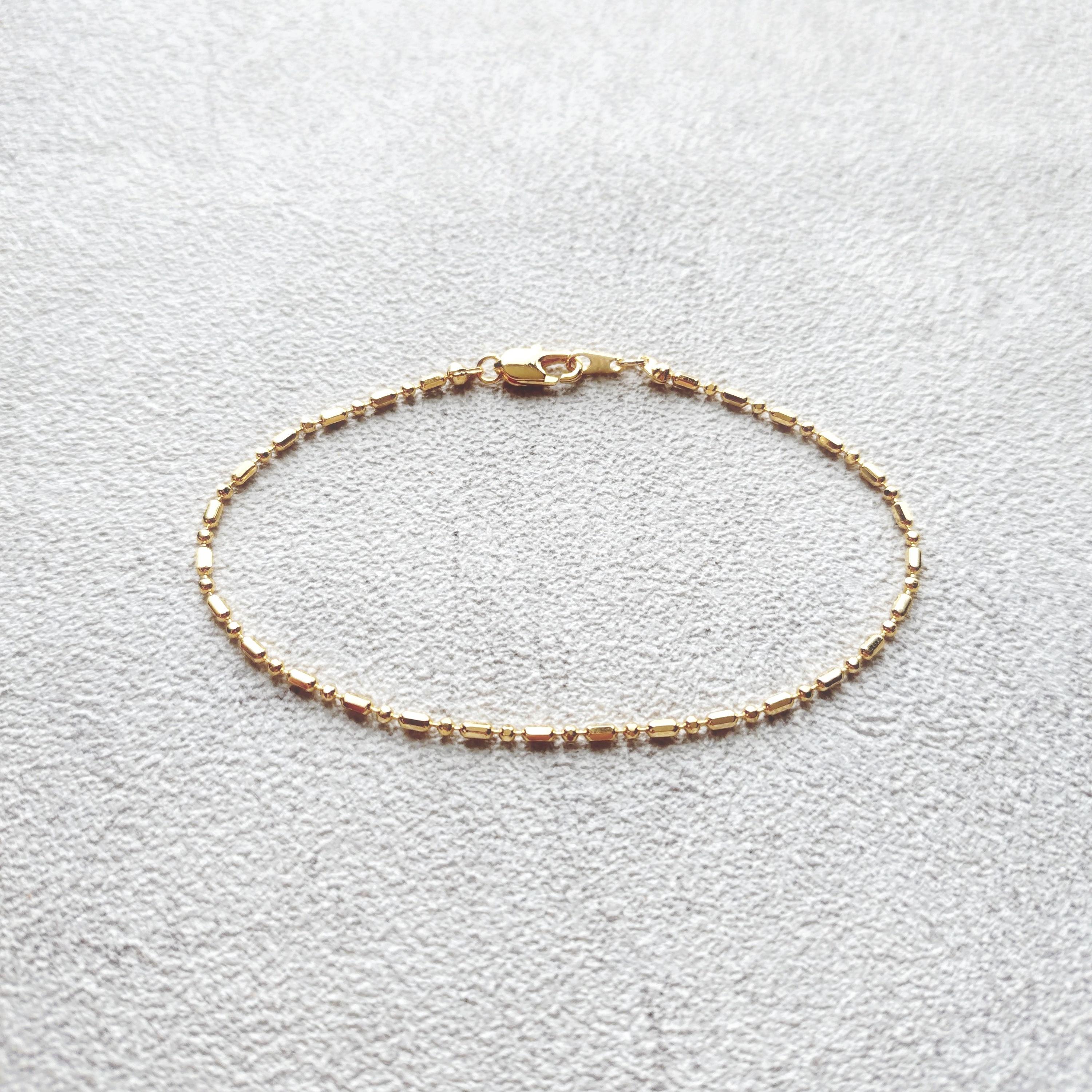 Cylinder Ball Chain Bracelet/Gold Color